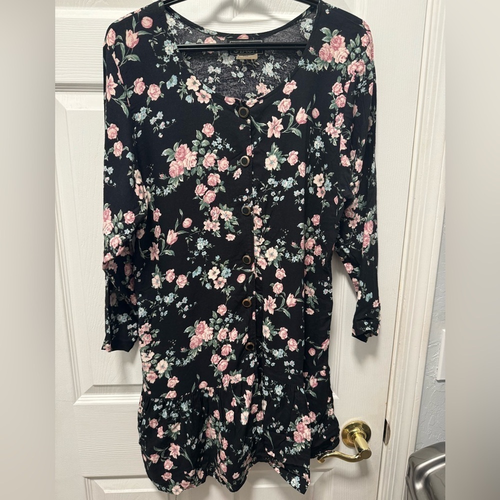 Stash floral short sleeve button‎ down dress from the 90’s size 13/14